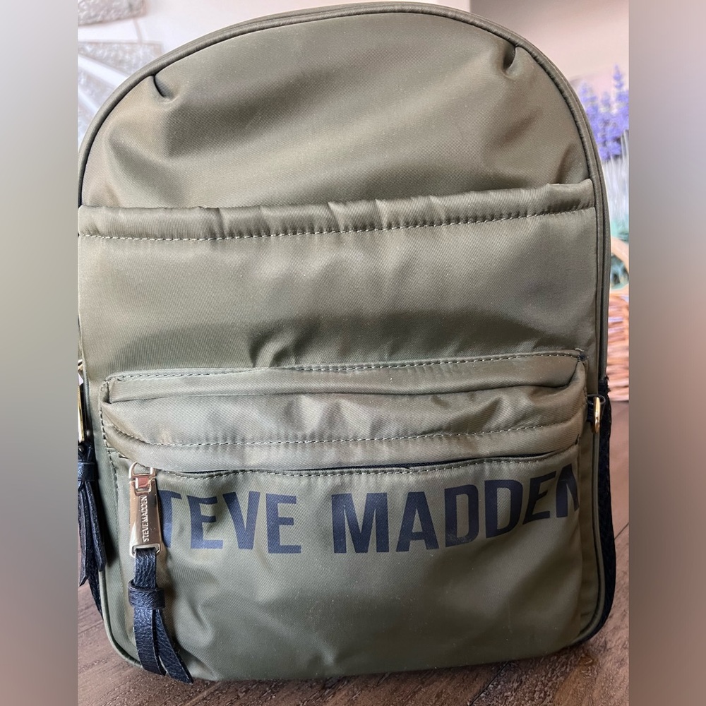 Steve Madden Olive Green Back Pack, Womens